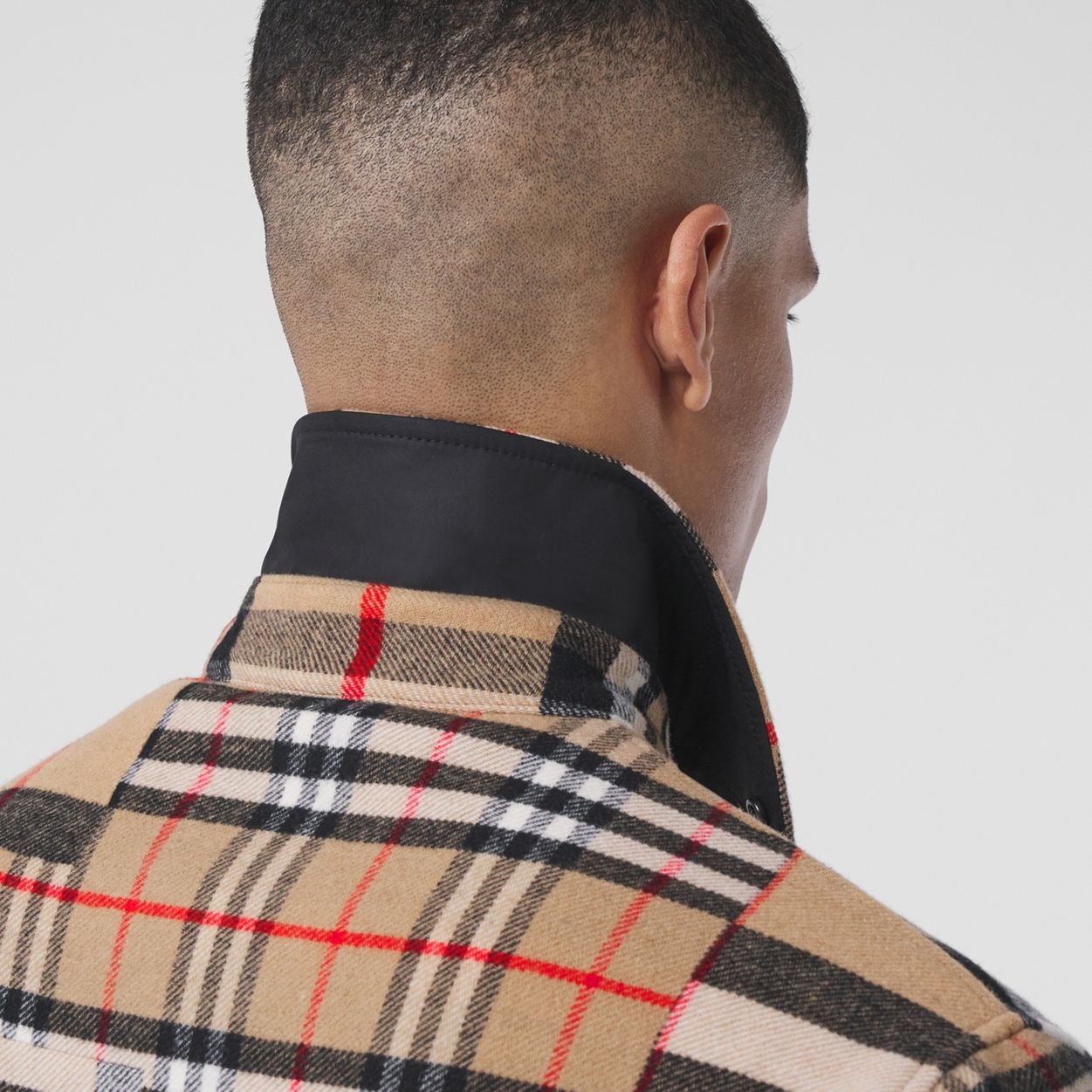 Patchwork Check Wool Oversized Overshirt - 6