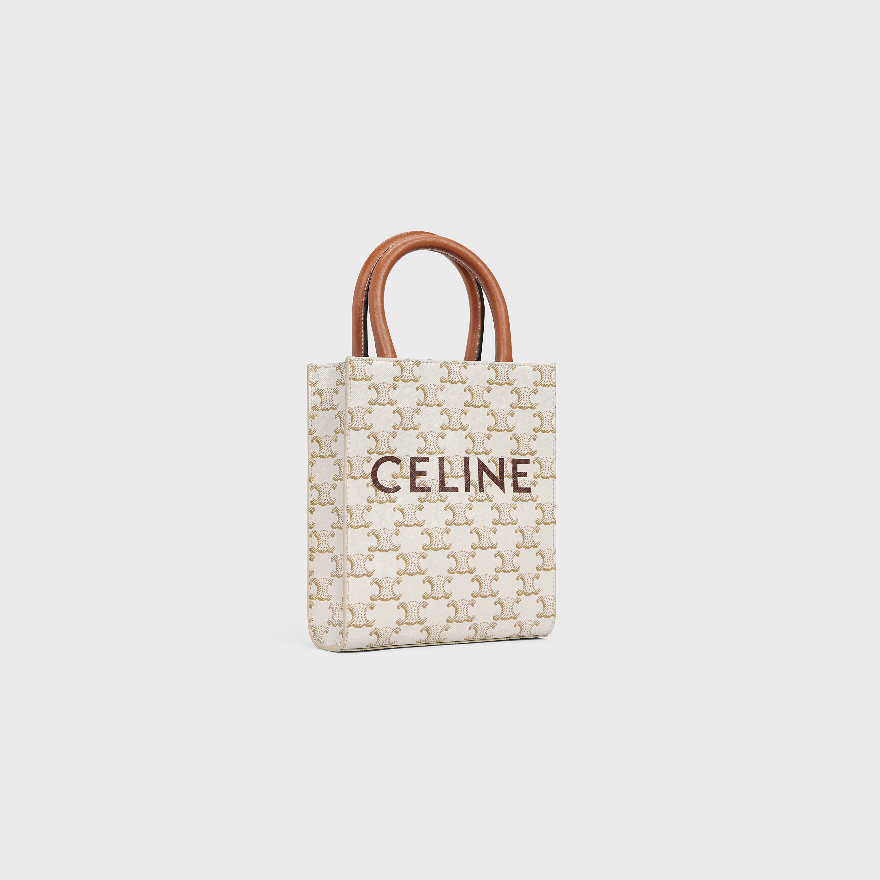 Mini Vertical Cabas in Triomphe Canvas and calfskin with Celine print - 2