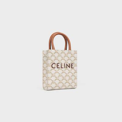 CELINE Mini Vertical Cabas in Triomphe Canvas and calfskin with Celine print outlook
