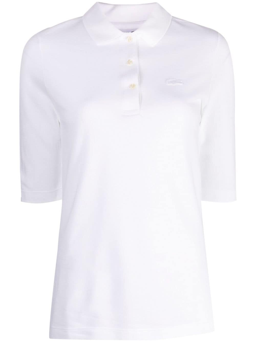 logo-embroidered cotton polo shirt - 1