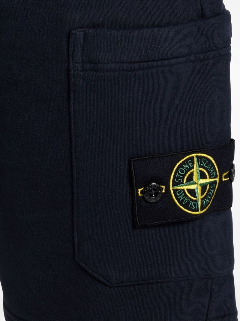 Compass logo-patch cotton track shorts 5