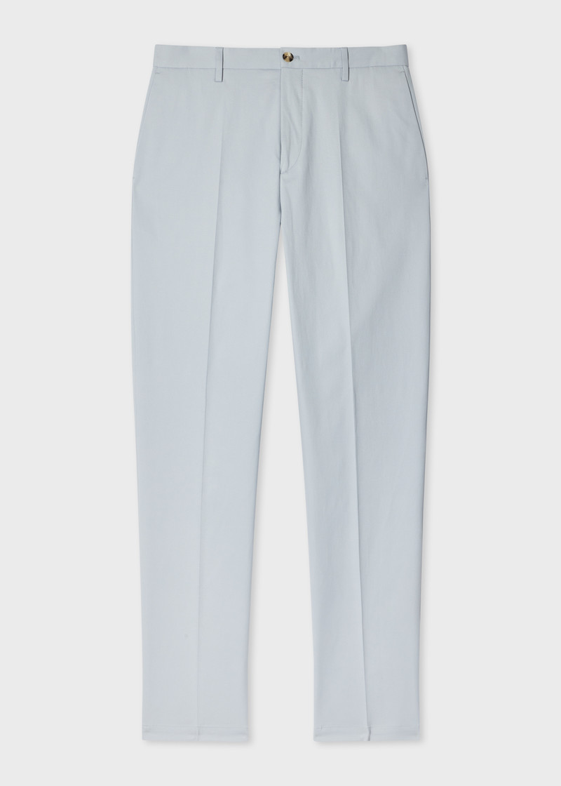 Pale Blue Fine Cotton-Twill Trousers 1