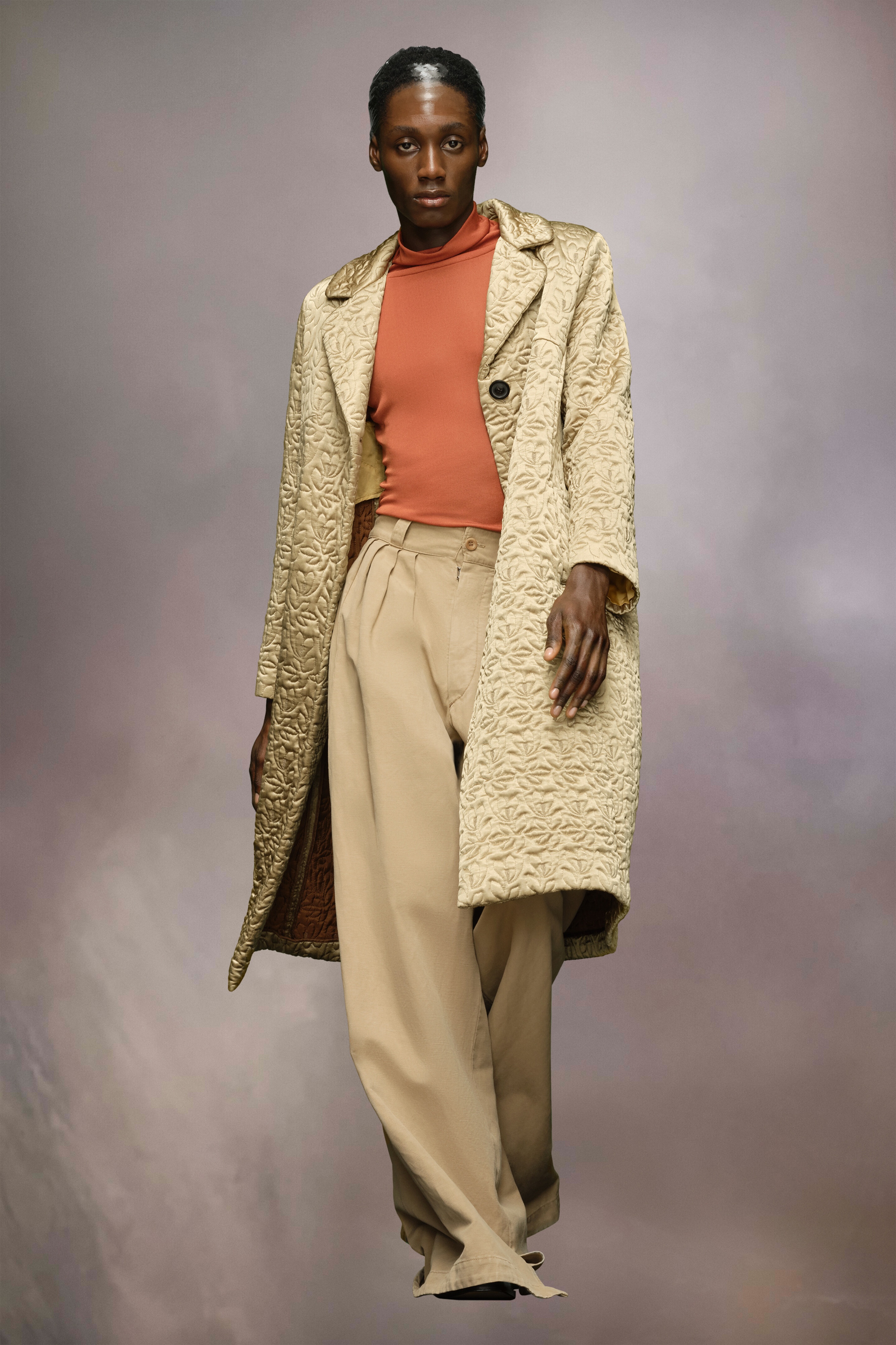 Quilted satin coat - 4