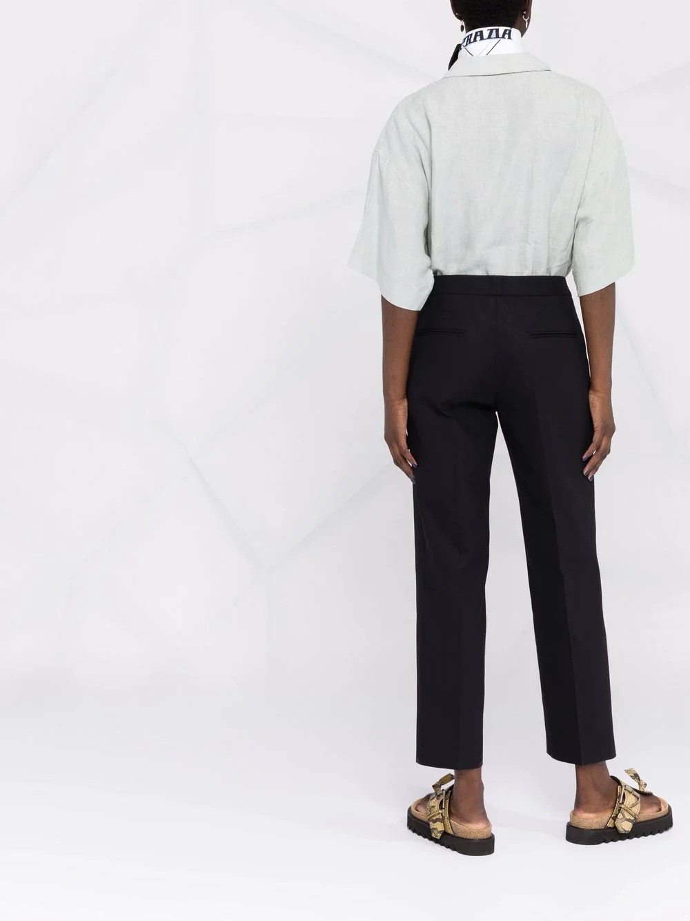 cropped straight-leg trousers - 6