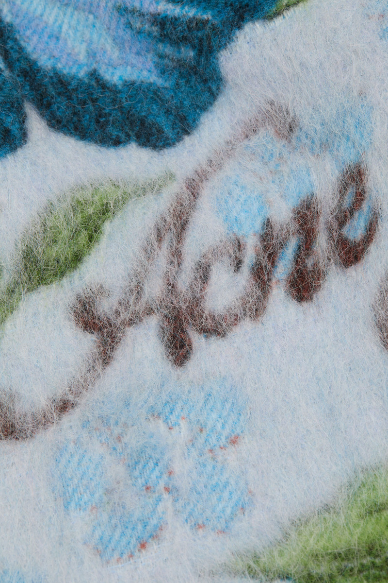 Fringed wool scarf - Blue 3