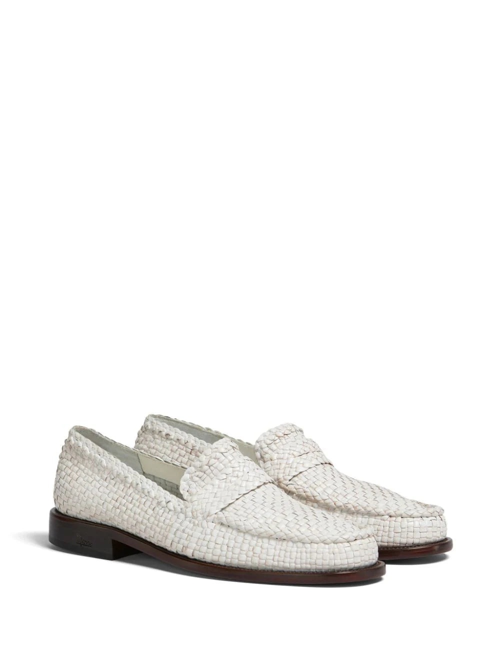 Interwoven-Design Leather Loafers - 2