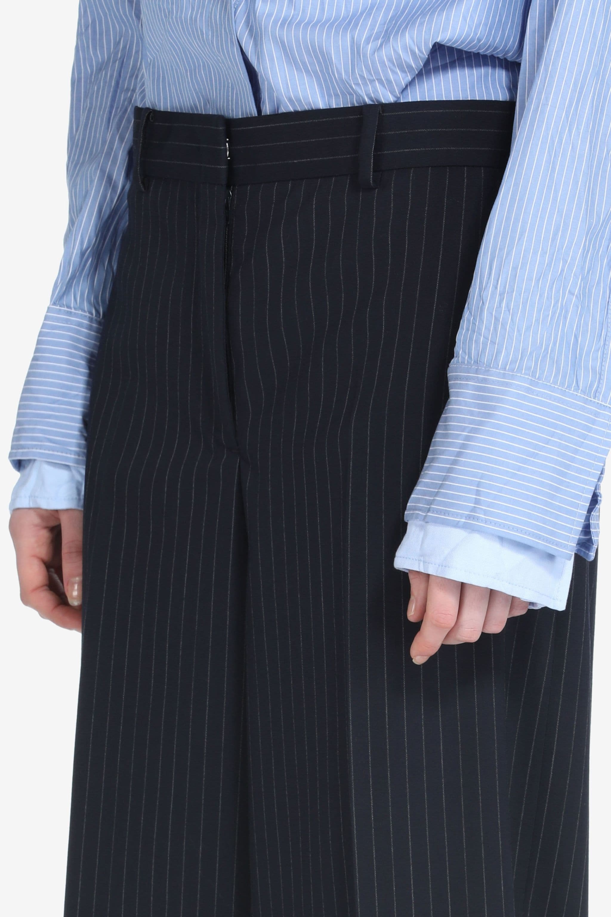 PINSTRIPE WIDE-LEG TROUSERS - 5