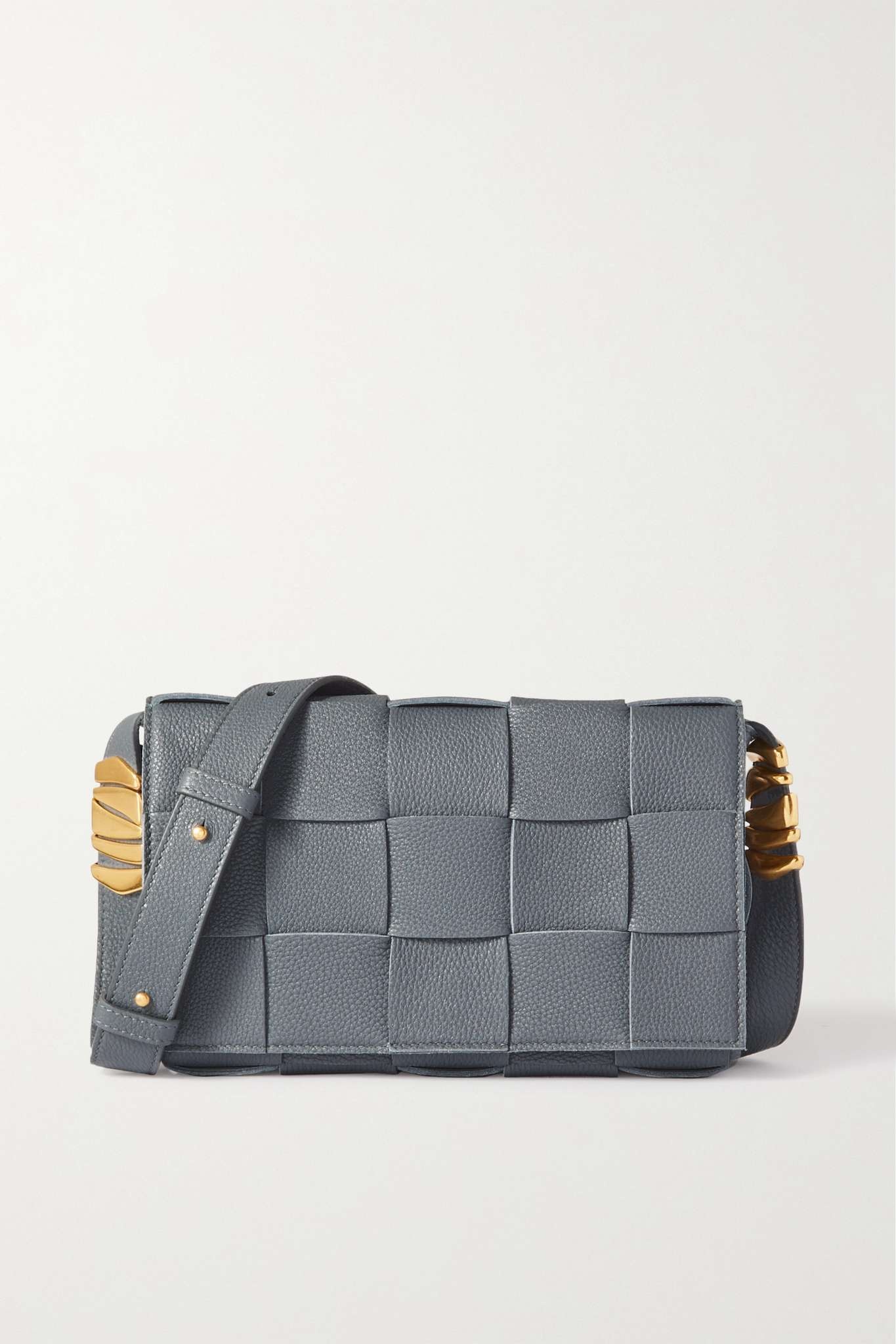 Cassette intrecciato textured-leather shoulder bag - 1