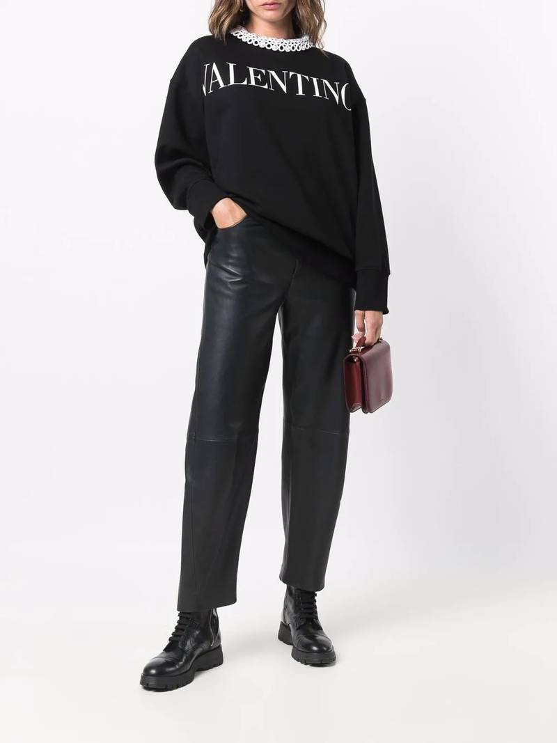 Valentino logo-print long-sleeve sweatshirt outlook