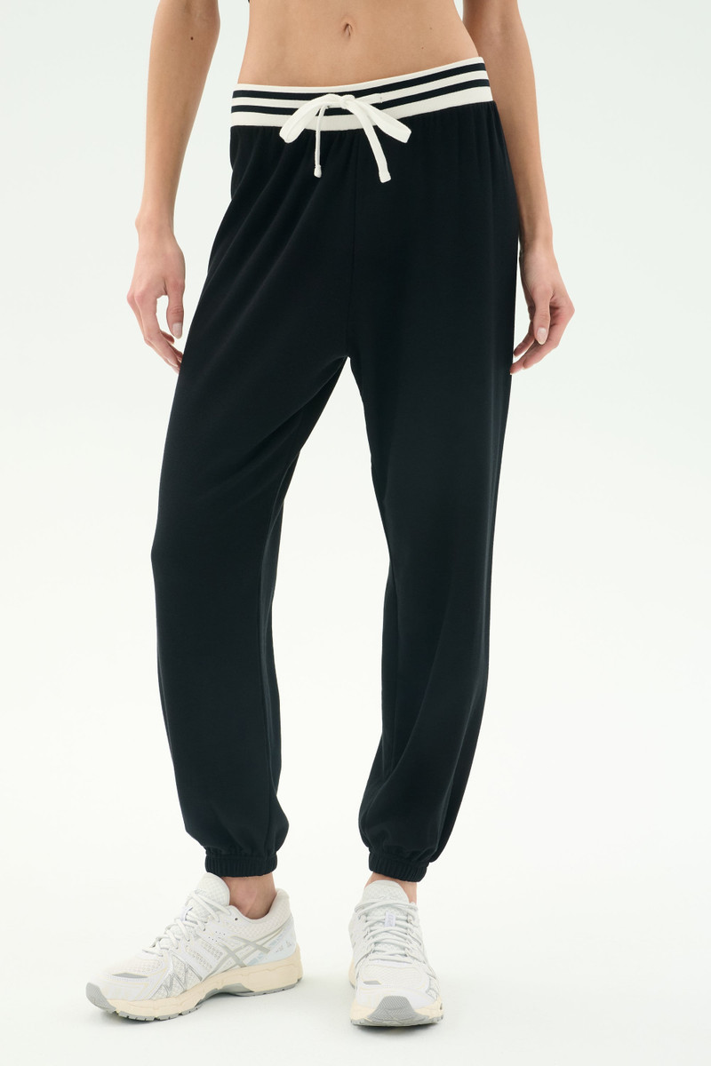 Andie Oversized Fleece Sweatpant W/ Stripe 1