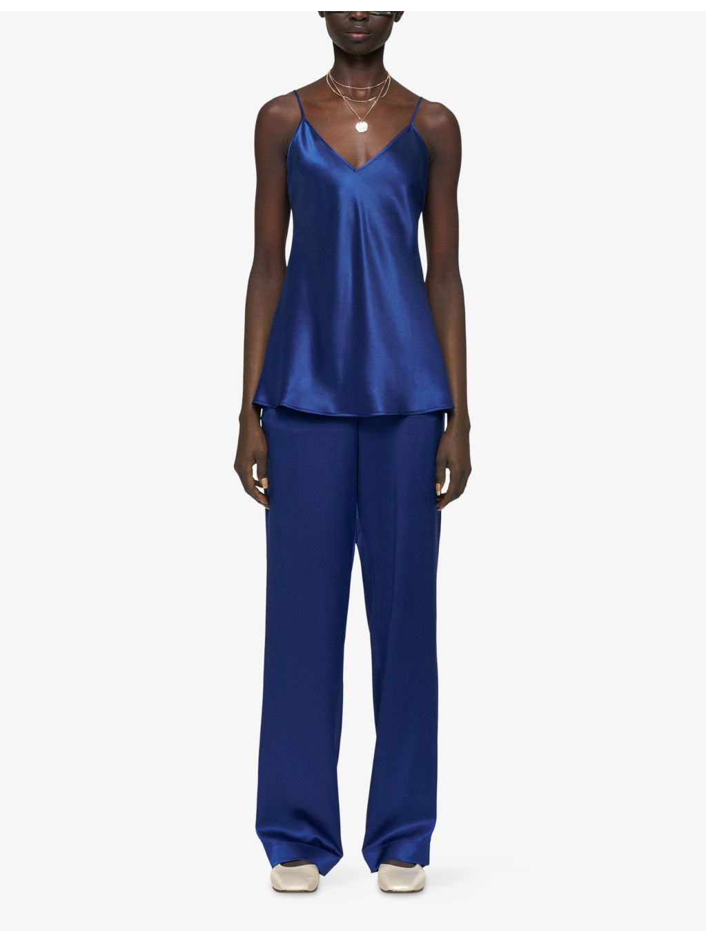 Clea V-Neck Silk-Satin Camisole Top - 2