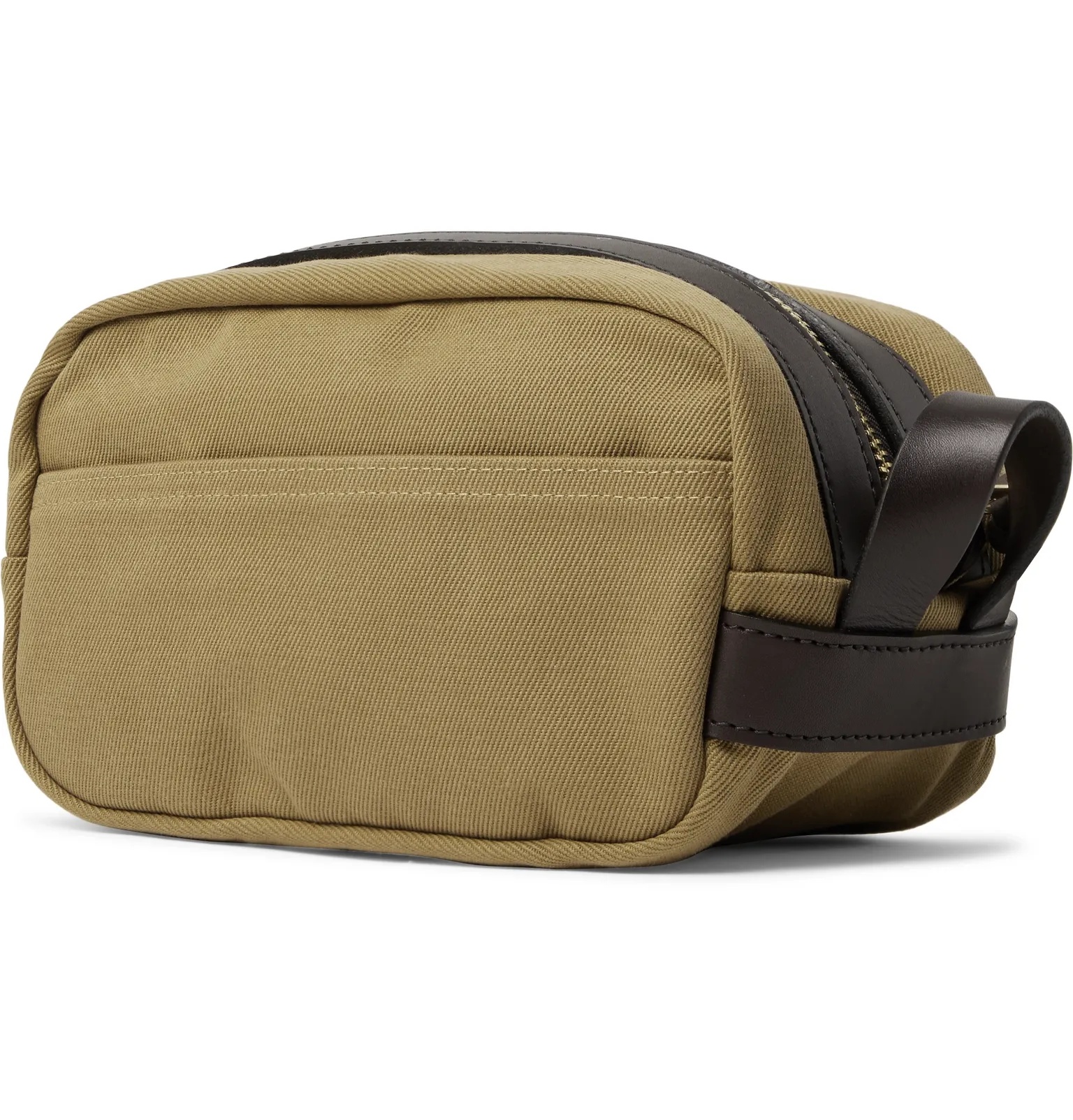 Leather-Trimmed Cotton-Canvas Wash Bag - 11