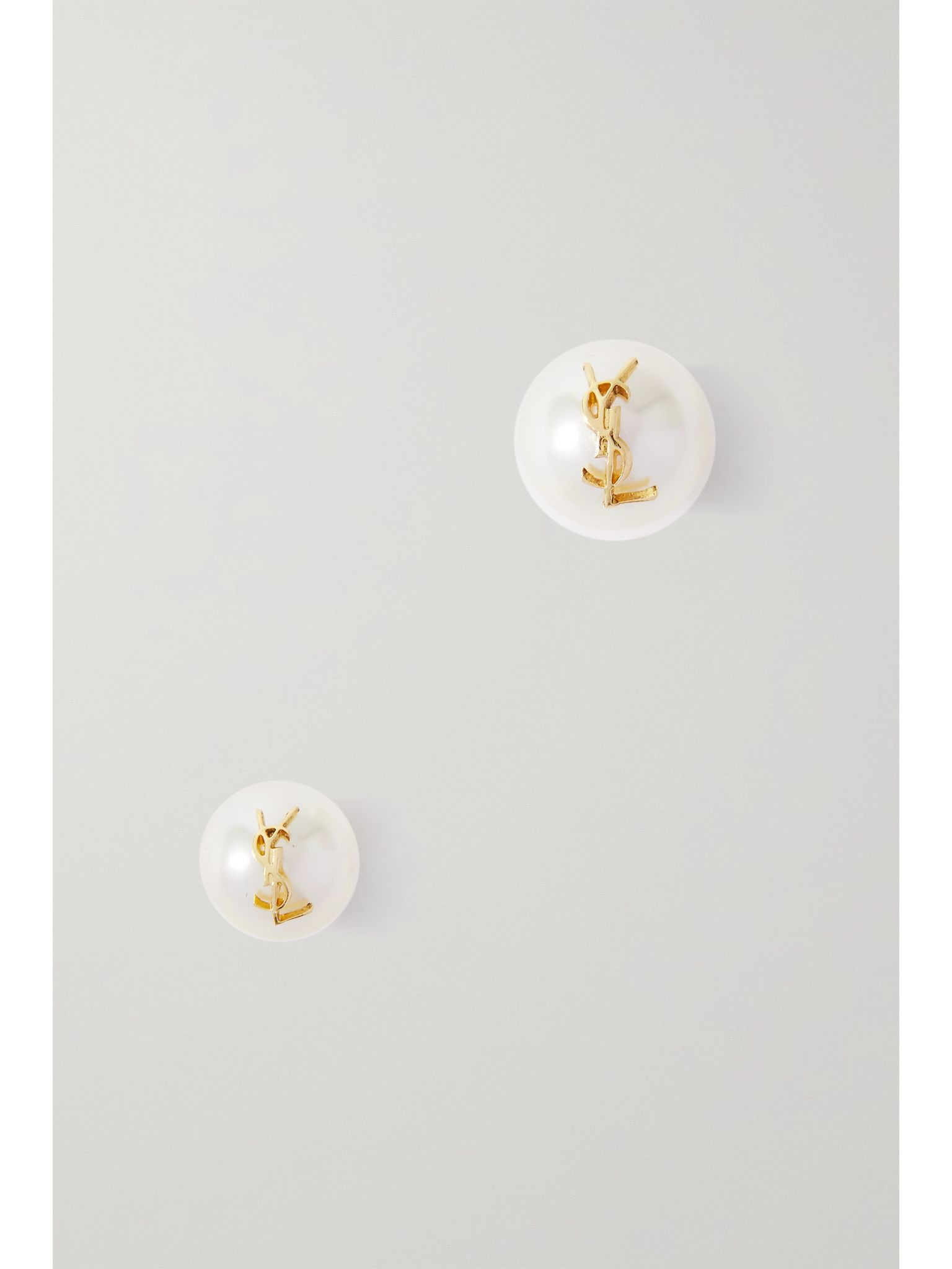 Gold-tone faux pearl earrings Gold - 1