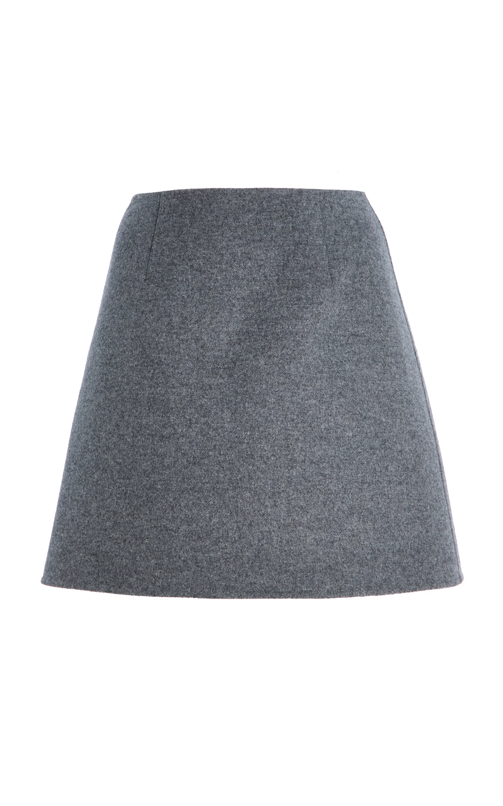 Mid-Rise Virgin-Wool Mini Skirt grey - 1