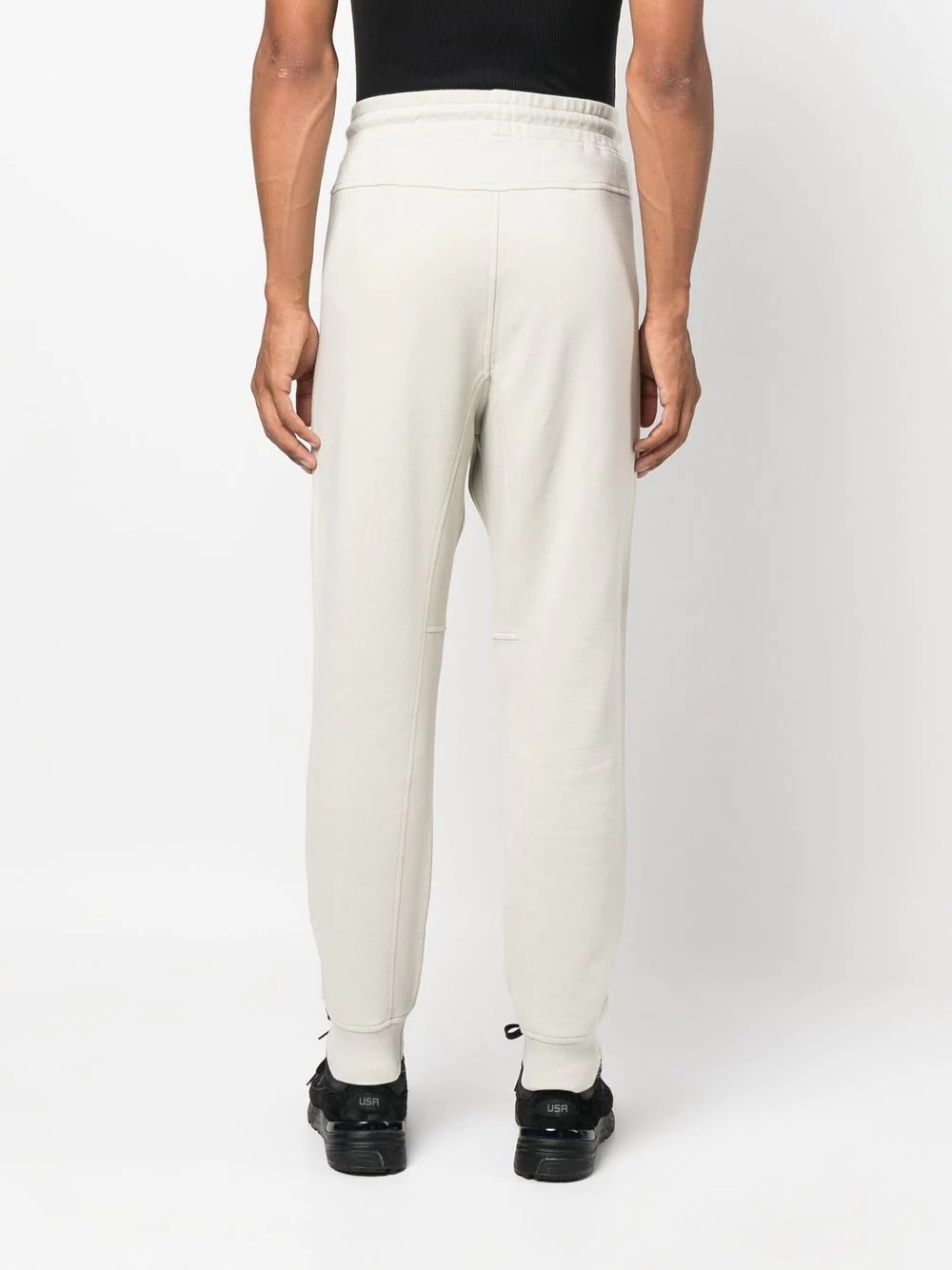 perforated-detail cotton track pants - 4