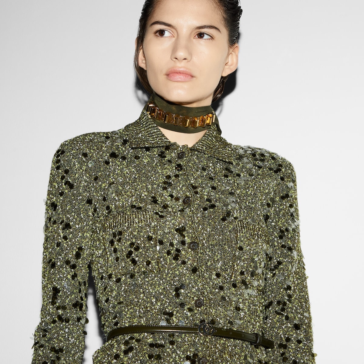 Tweed blend polo cardigan - 5