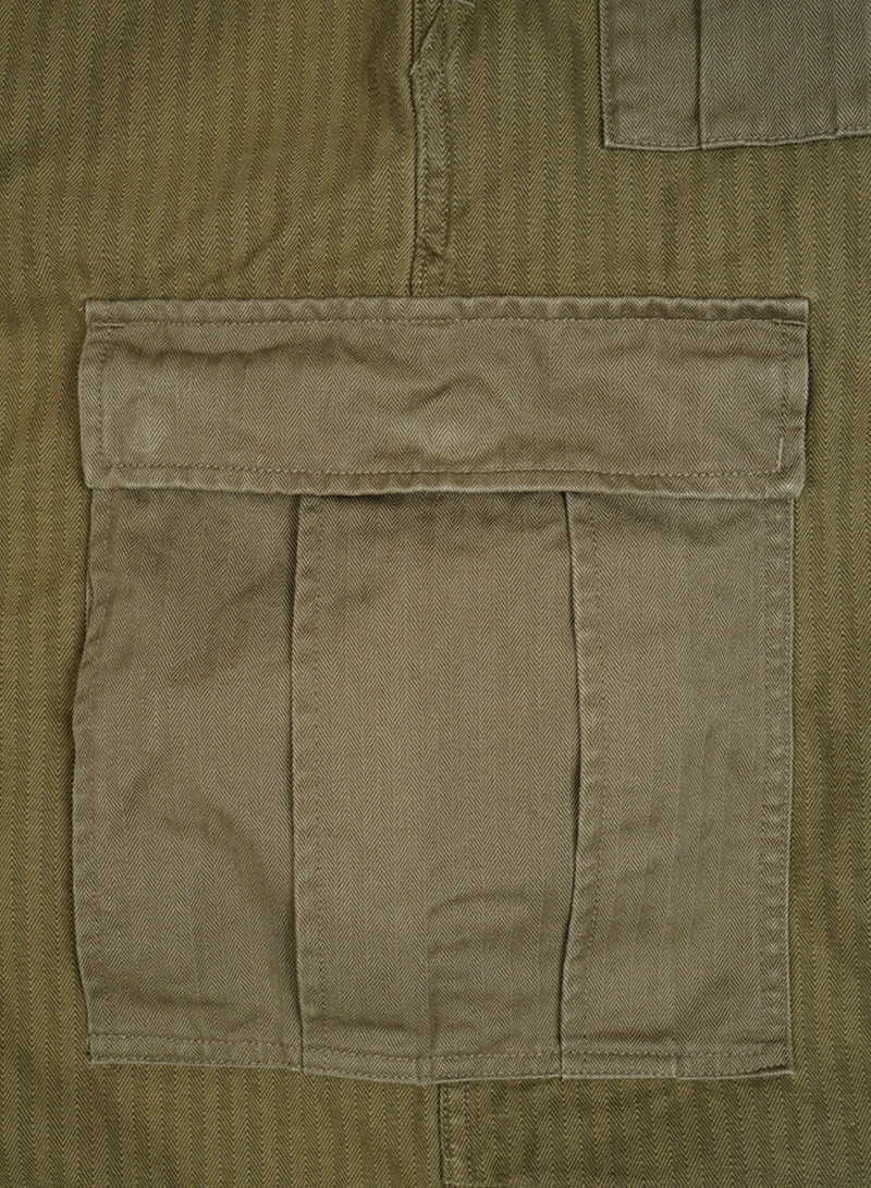 Army Cargo Pant Nano Pigment Herringbone Twill in Green 7