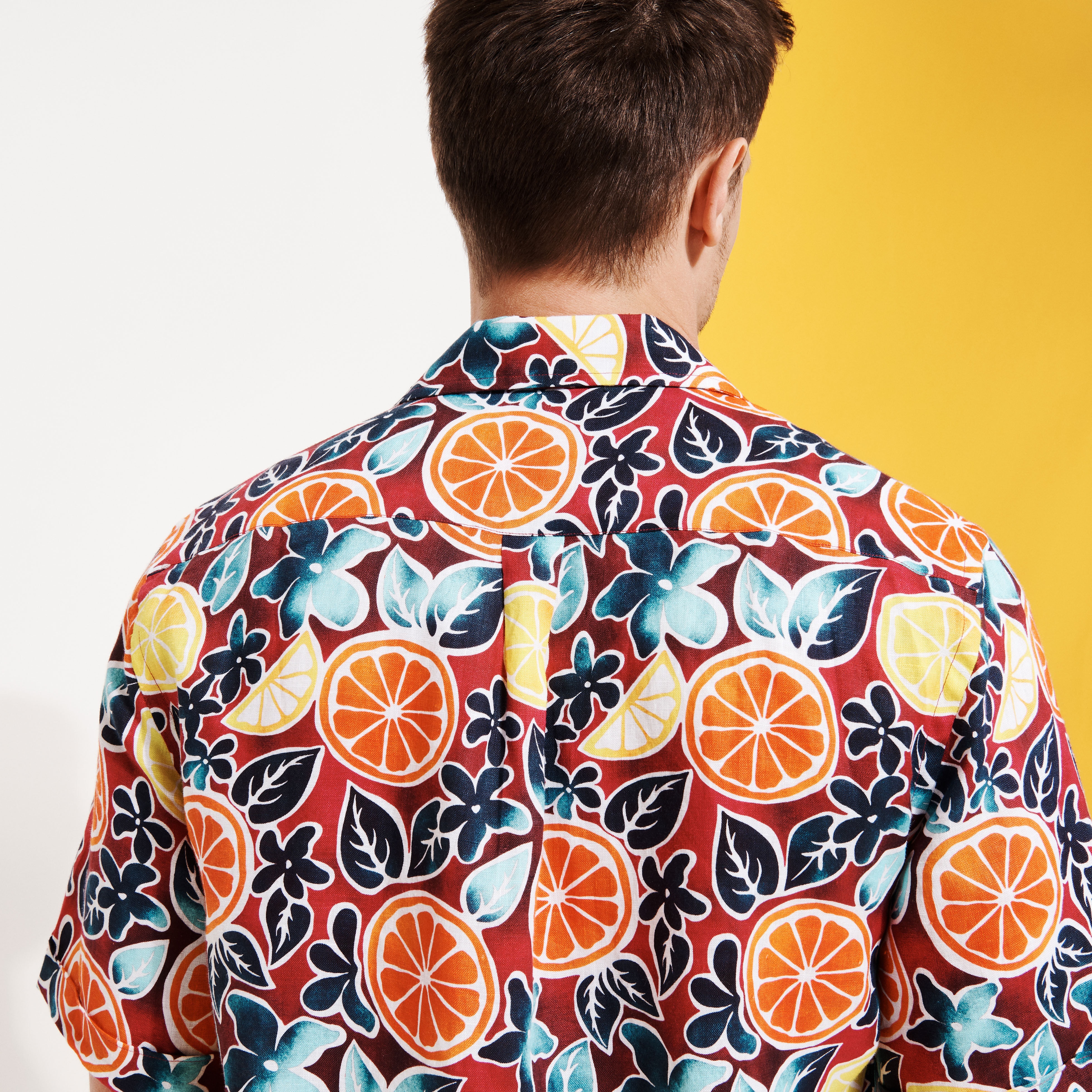 Men Bowling Linen Shirt Presse Citron - 6