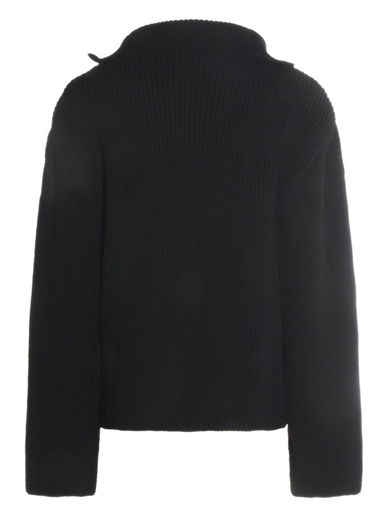 courrèges zip-neck ribbed sweater outlook