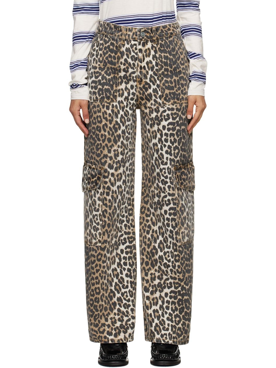 Black & Brown Printed Angi Jeans - 1