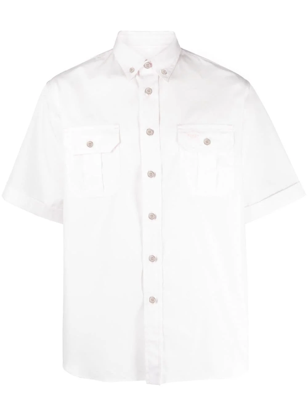 logo-embroidered cotton shirt - 1