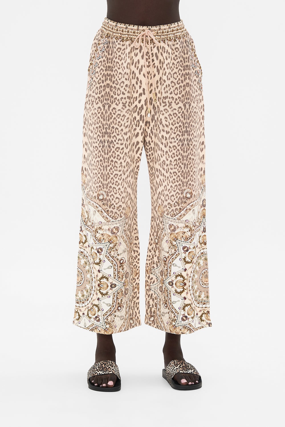 EMBELLISHED STRAIGHT LEG TRACK PANT - 5