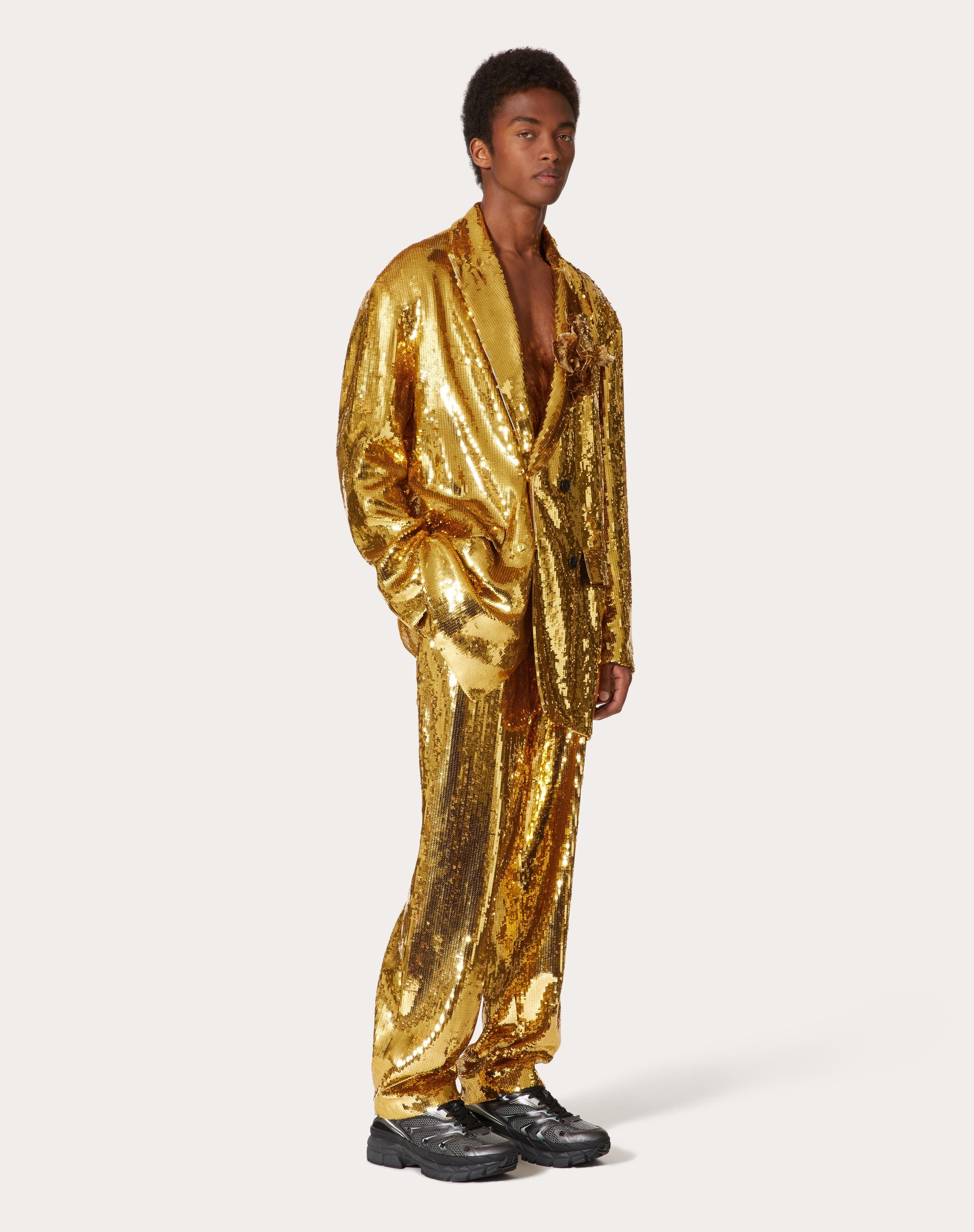 ORGANZA PANTS WITH ALL-OVER SEQUINS - 2
