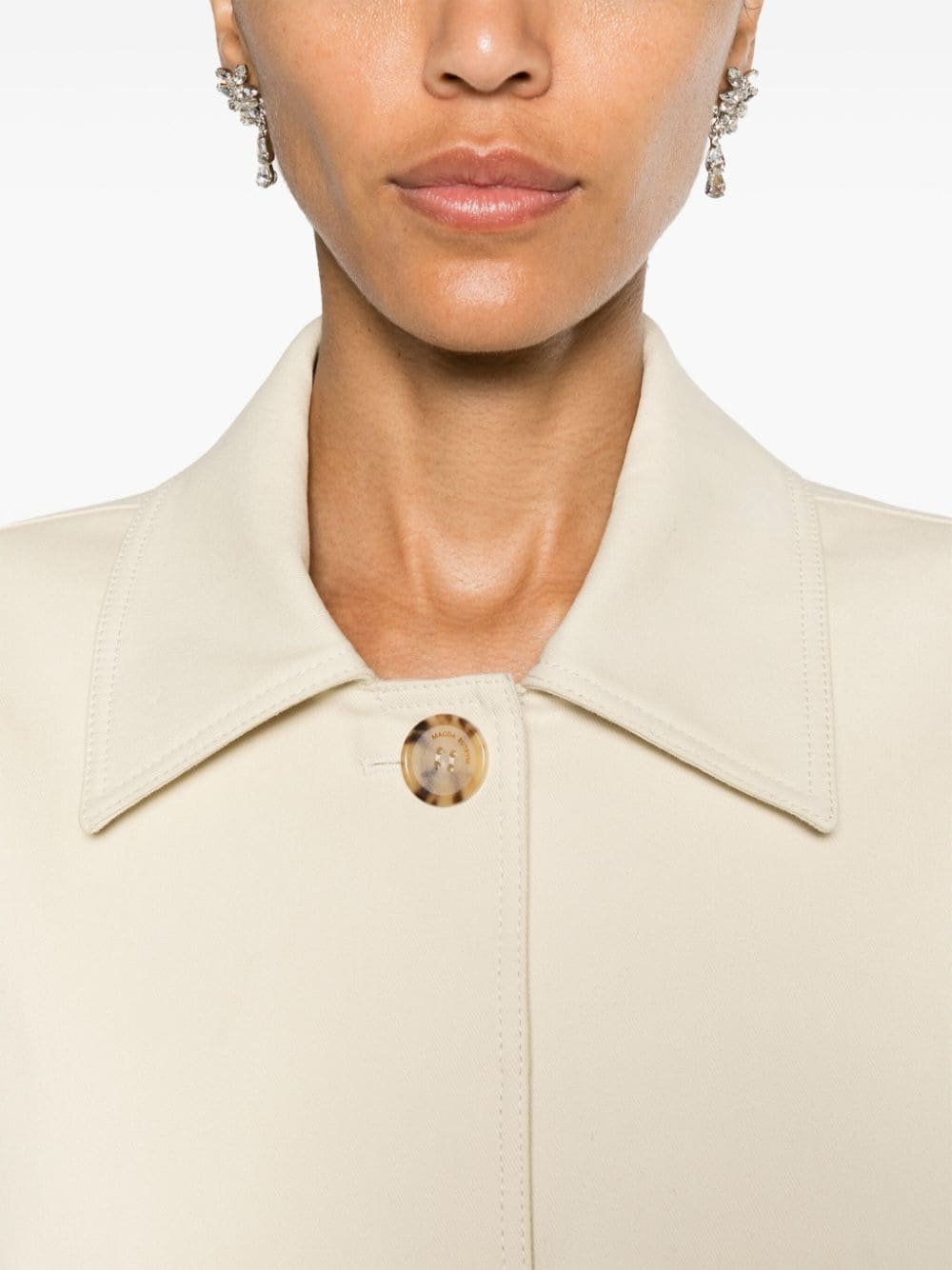 floral-appliquÃ© belted trench coat - 6