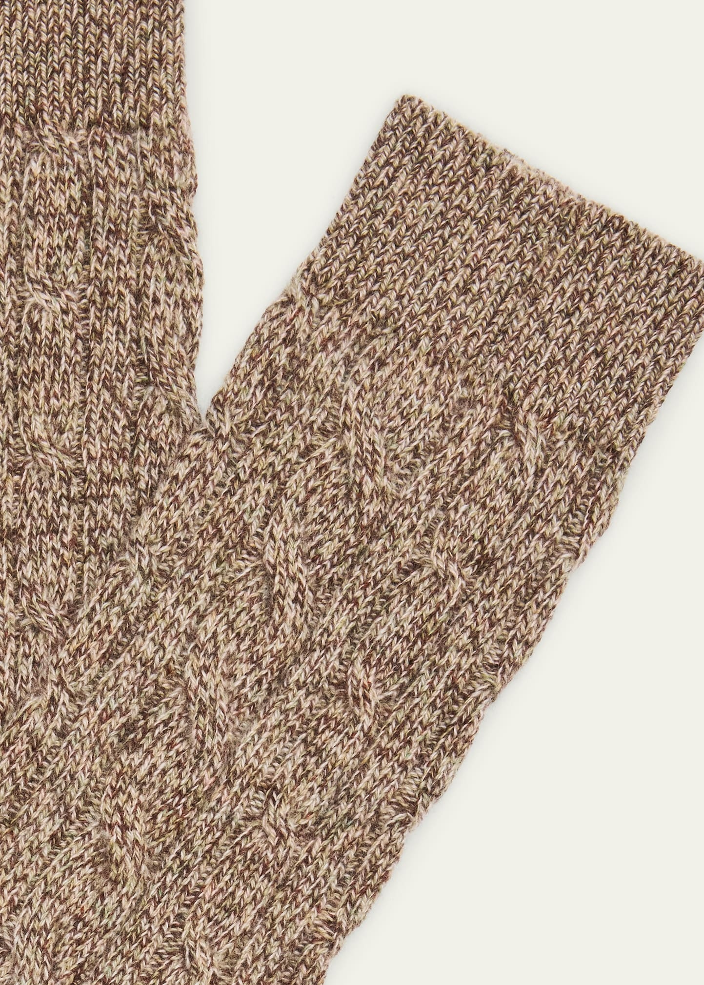 Men's Treccia Baby Cashmere Crew Socks - 2