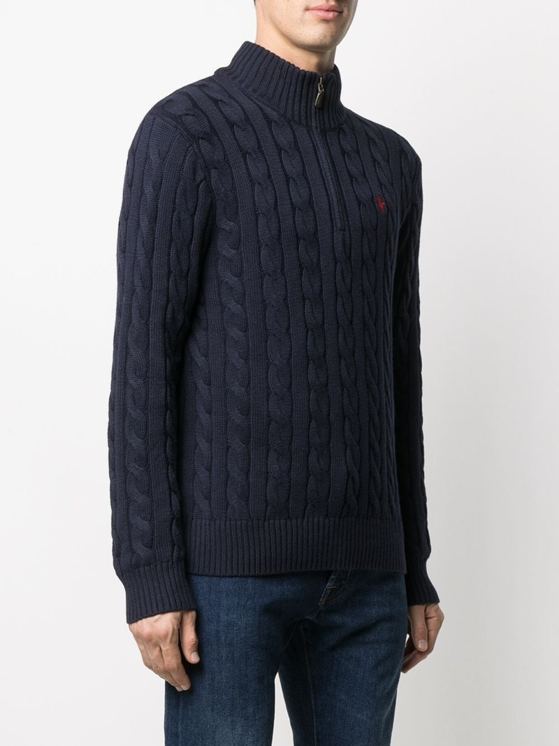cable knit half-zip jumper 3