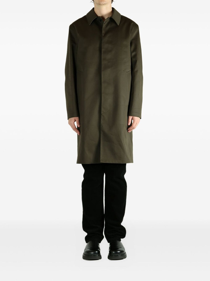 SAINT LAURENT buttoned flap-pocket coat outlook