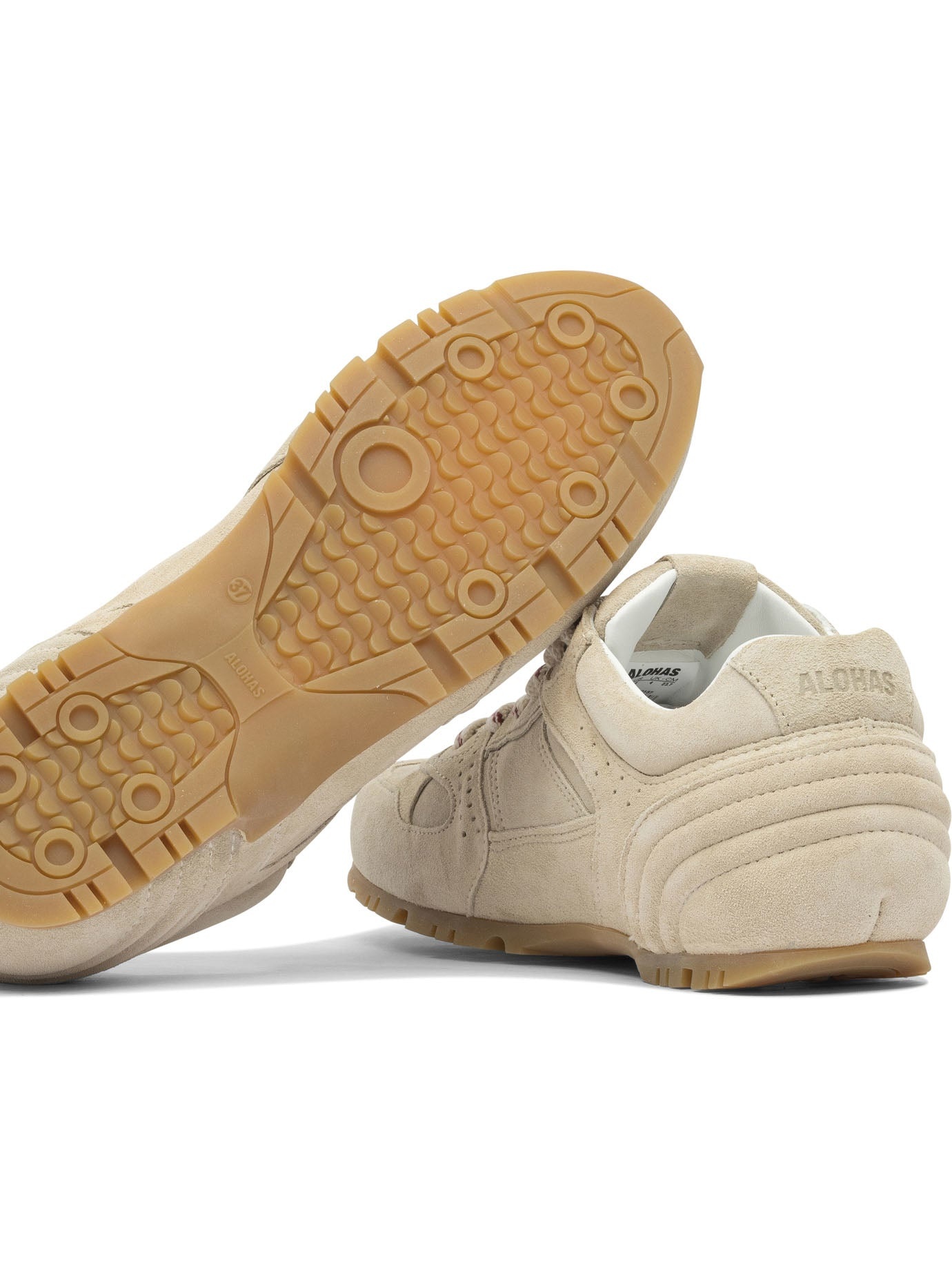 Alohas - Alohas Tb.56 Suede Cream Leather Sneakers - 5