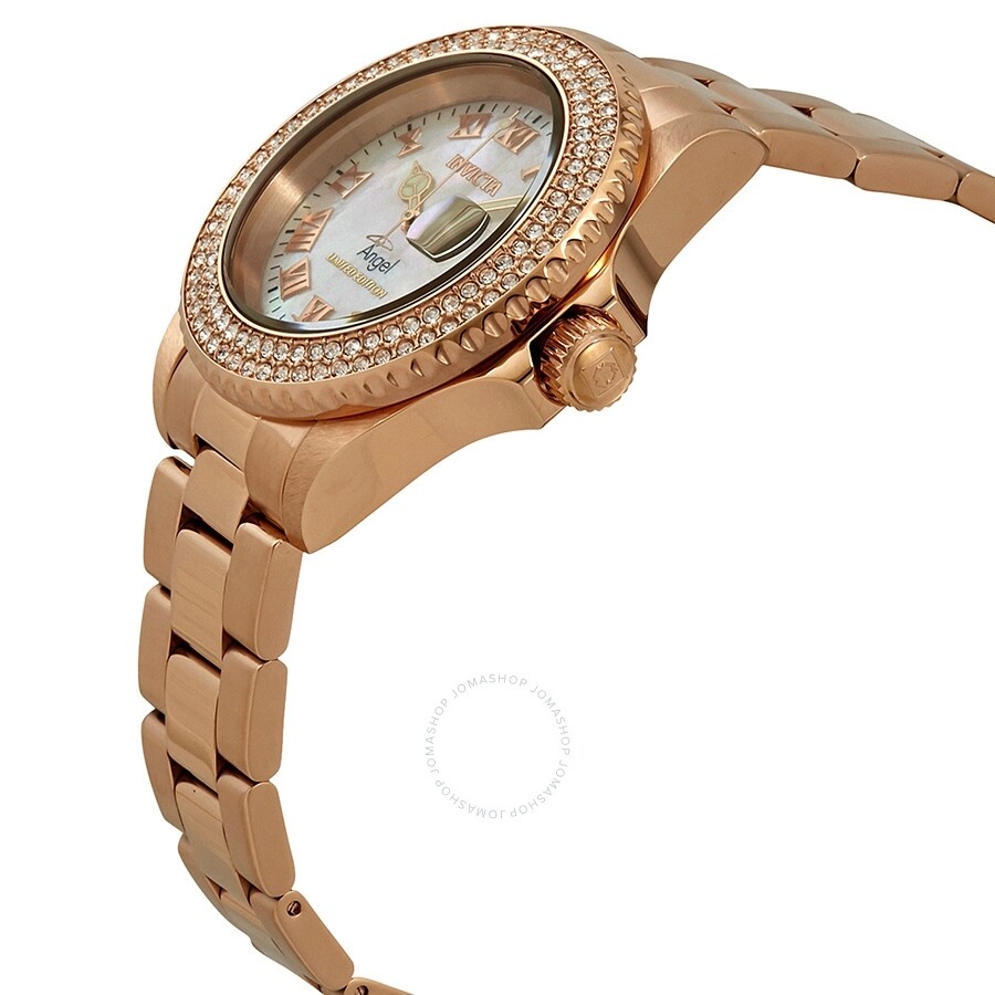 Invicta - Invicta Angel Crystal White Mother of Pearl Dial Ladies Watch 24615 - 2