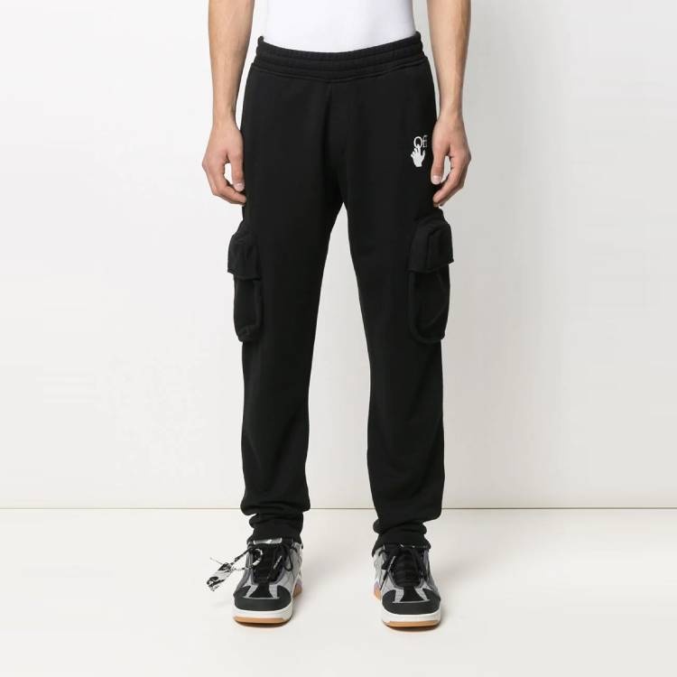 Off-White SS21 Logo Pocket Casual Sports Pants Black OMCH036R21FLE0021032 - 3