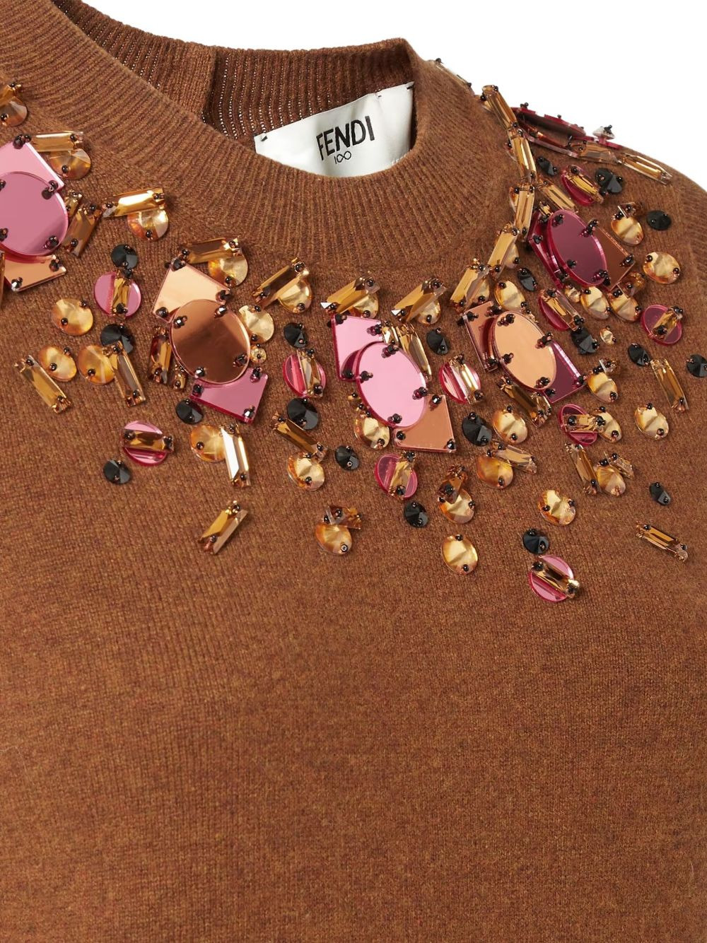 crystal-embellished sleeveless knitted top - 3