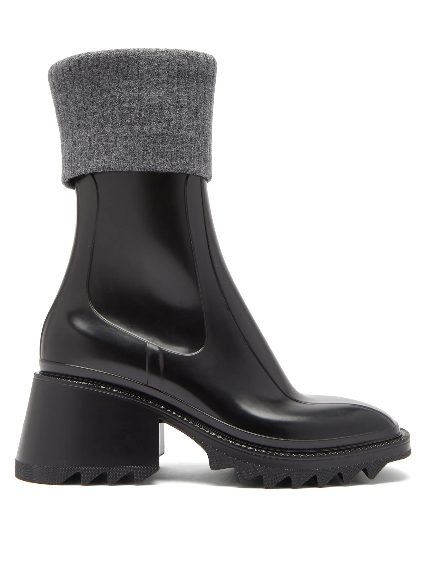 Betty ribbed wool & rubber boots - 1