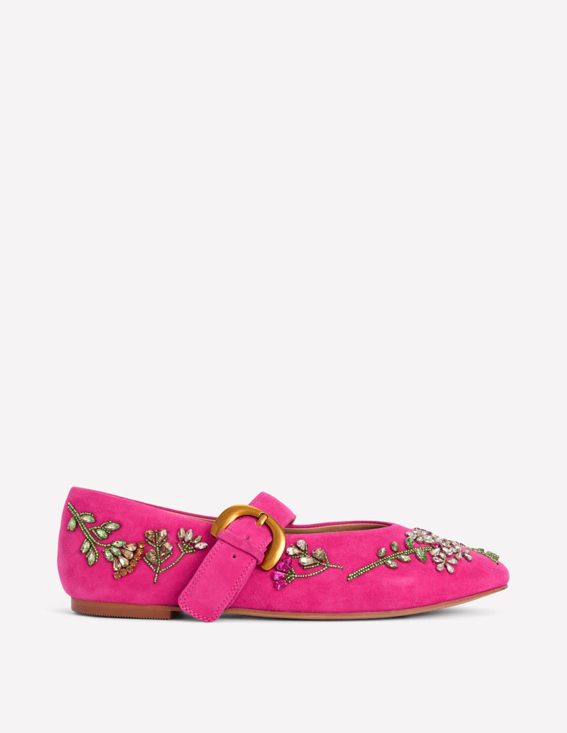 Kylie Flat Buckle Mary Janes-Embellished Pink 1