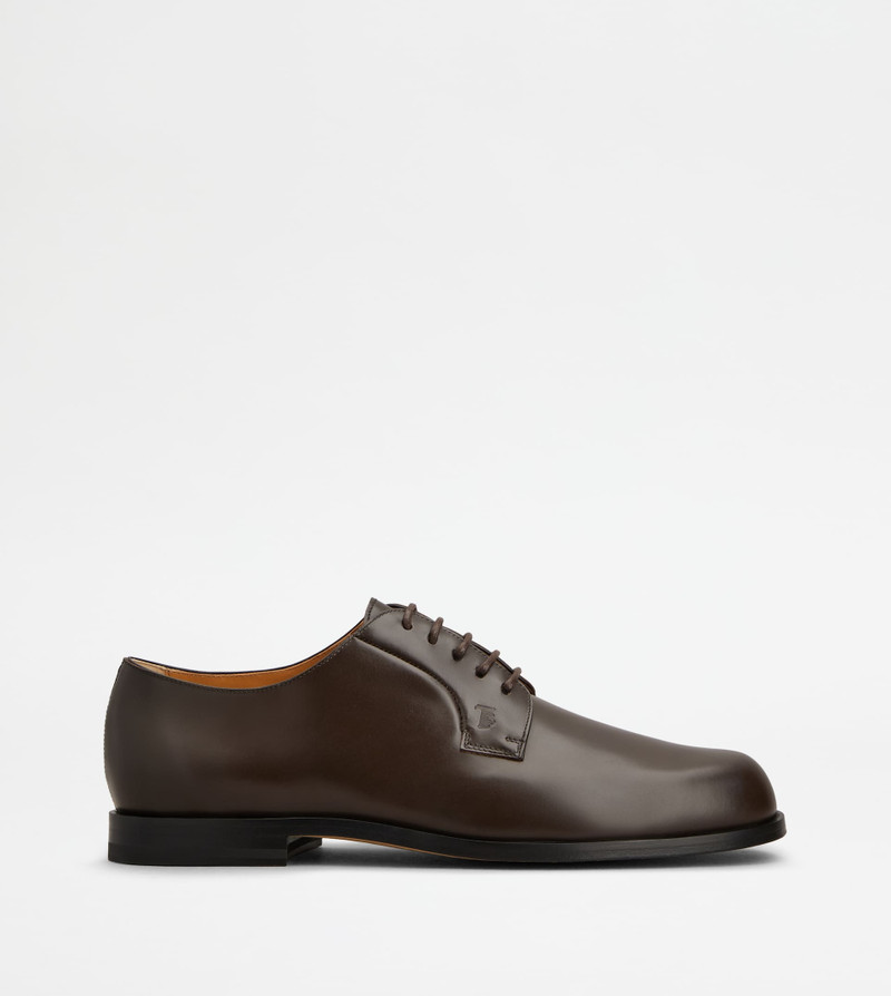 LACE-UPS IN LEATHER - BROWN 1