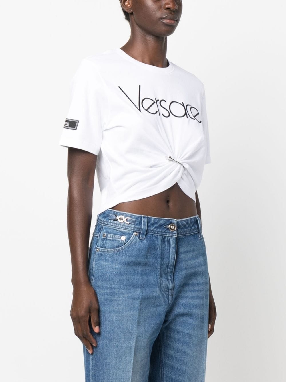 Safety Pin cropped T-shirt - 3