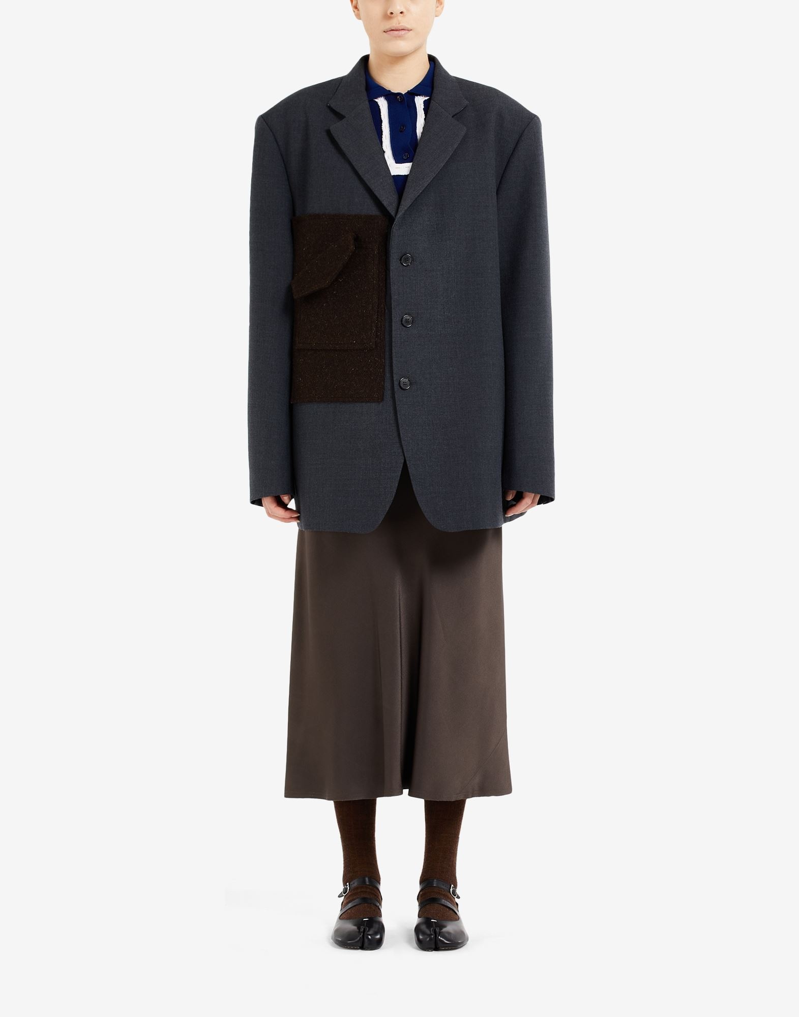 Single Breasted Jacket with Side Pocket - 2