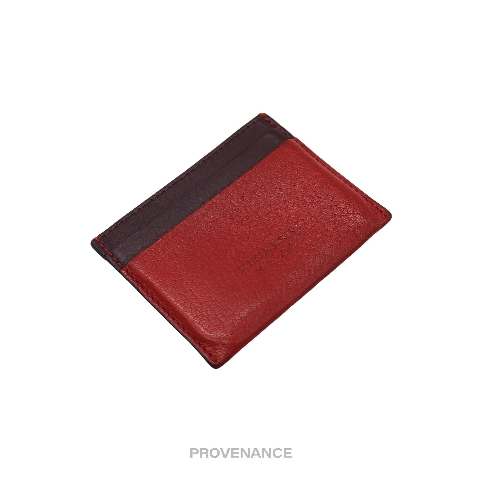 Burberry Card Holder Wallet - Red Patchwork Leather - 4