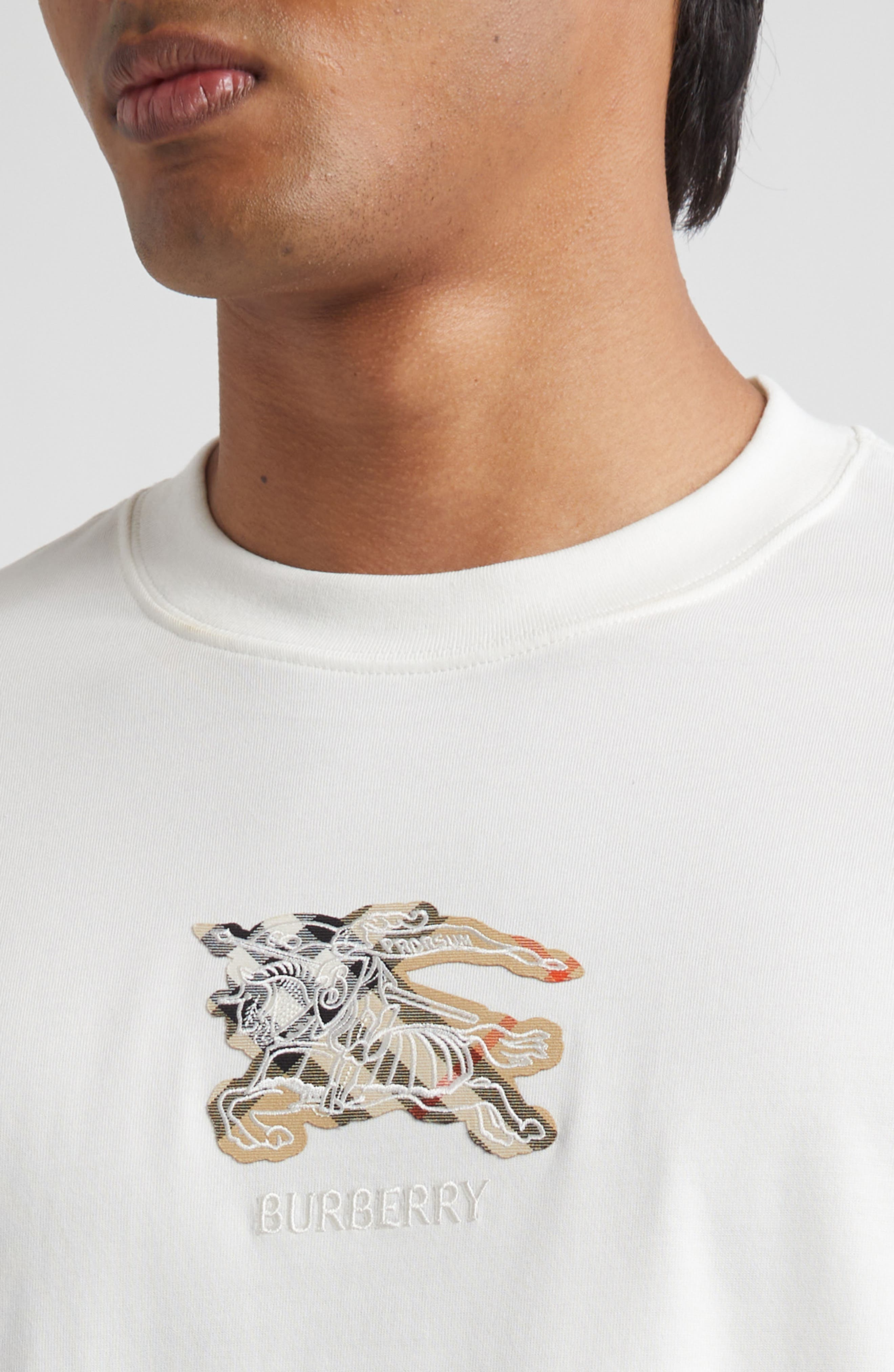 burberry Seth EKD Cotton Jersey T-Shirt in Chalk at Nordstrom - 4