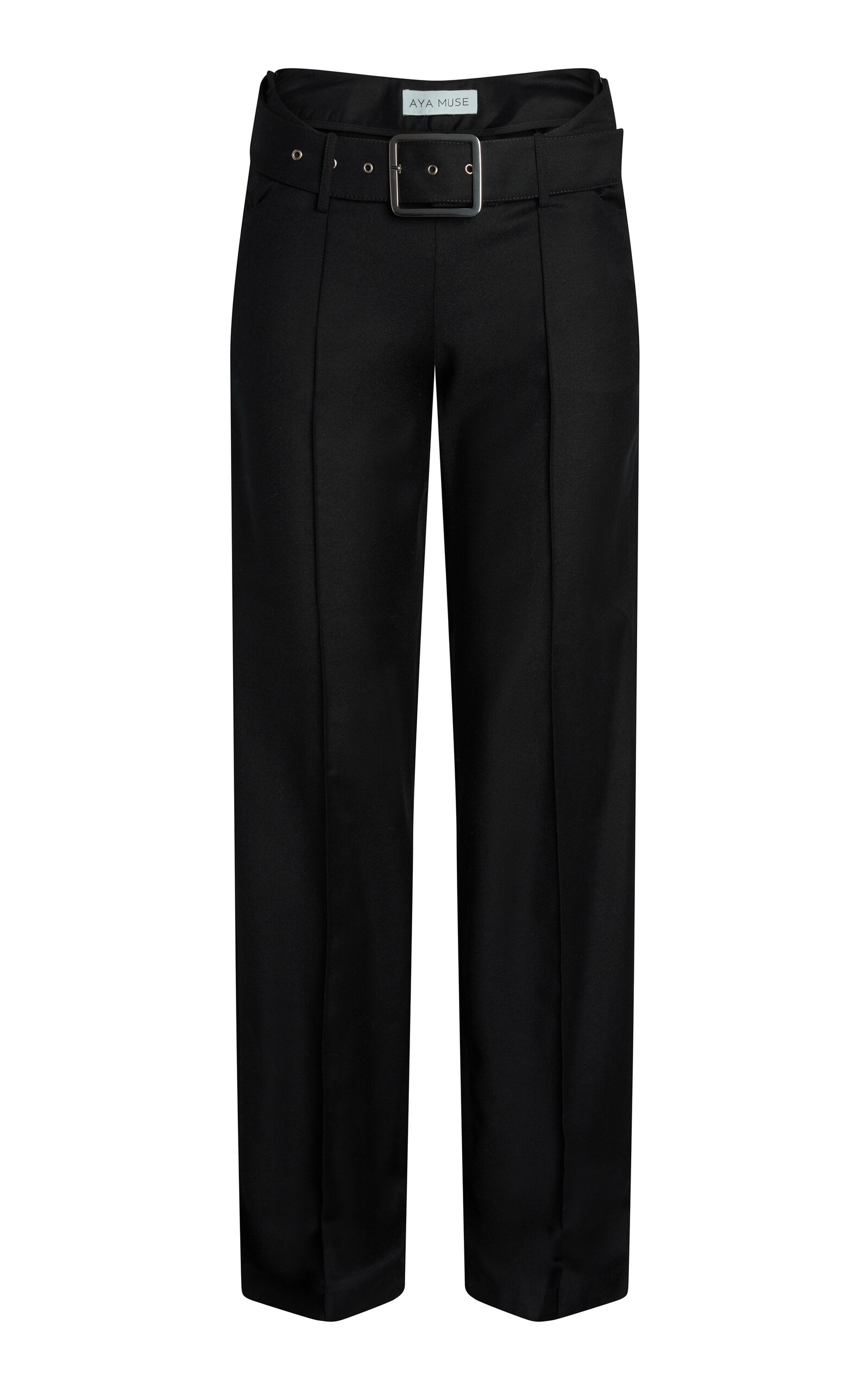 Sole Belted Low-Rise Wool Pants black - 1