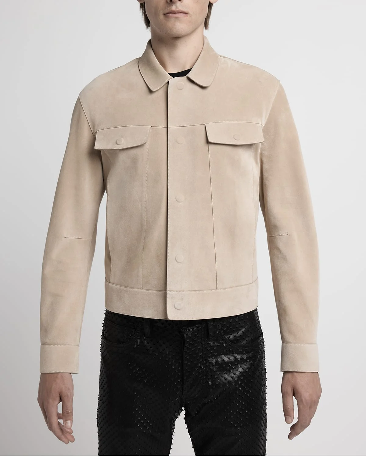 Men's Suede Snap-Front Western Jacket - 1
