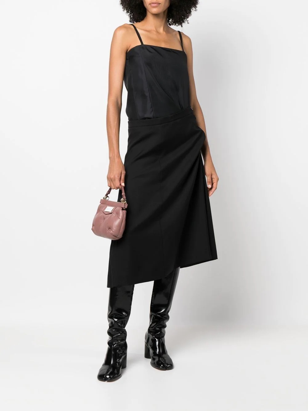square-neck wool midi dress - 2