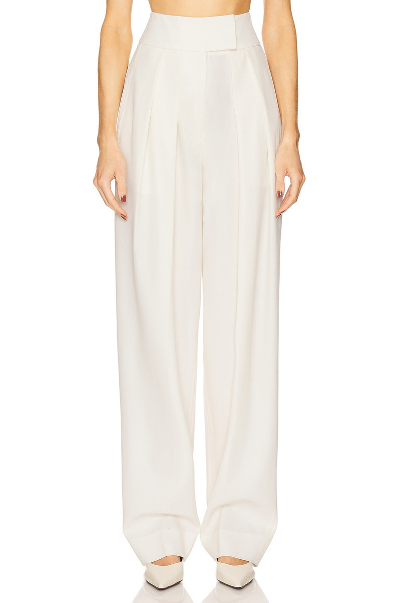 High Waist Pleated Suit Trouser in Wool 2