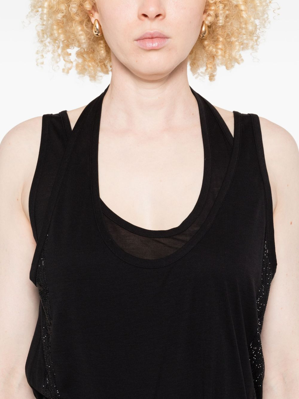 sequin-embellished sleeveless top - 5