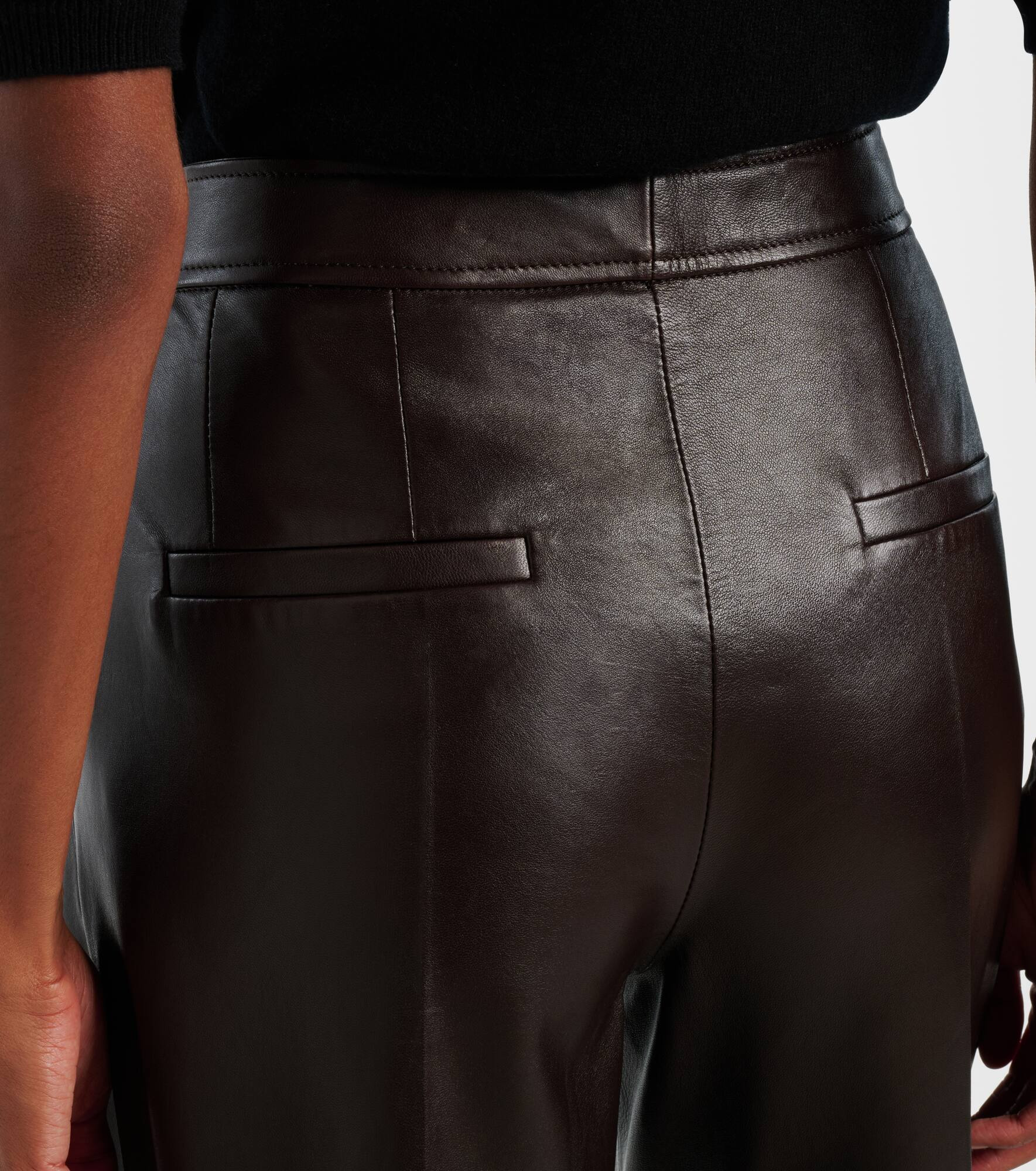 High-rise leather flared pants - 6