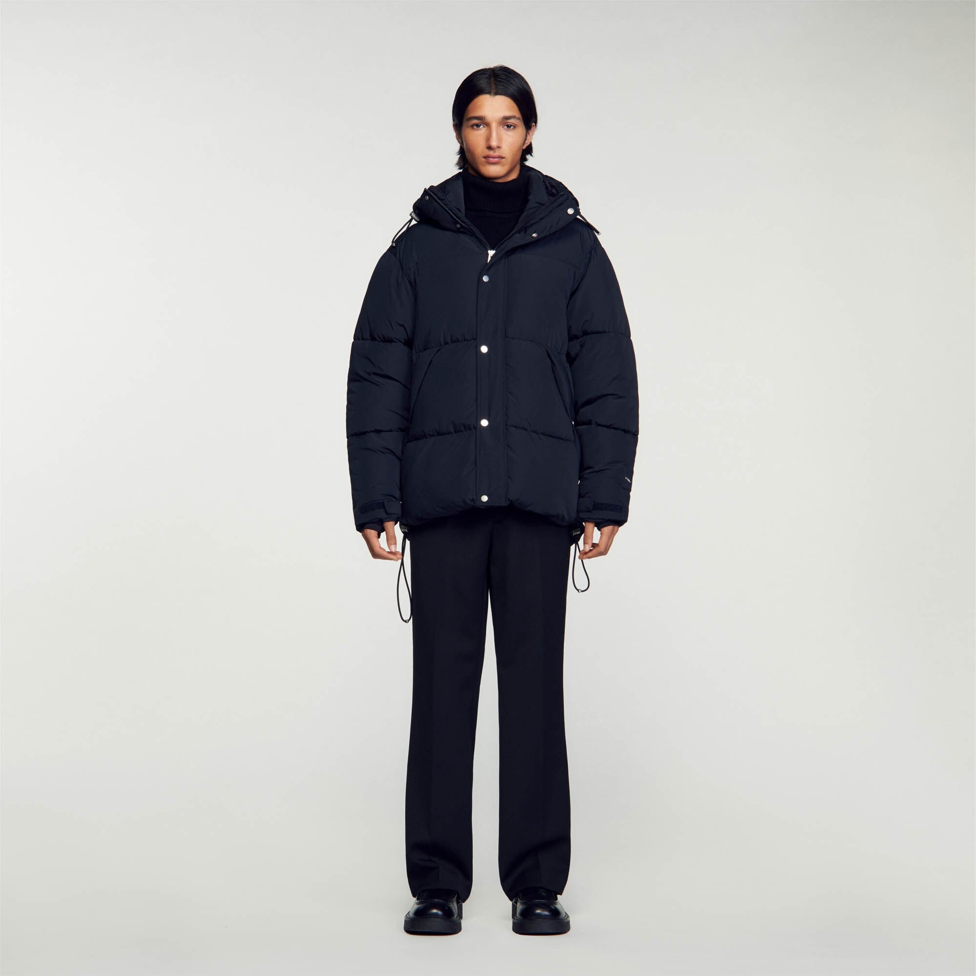 3/4-LENGTH HOODED PUFFER JACKET - 3