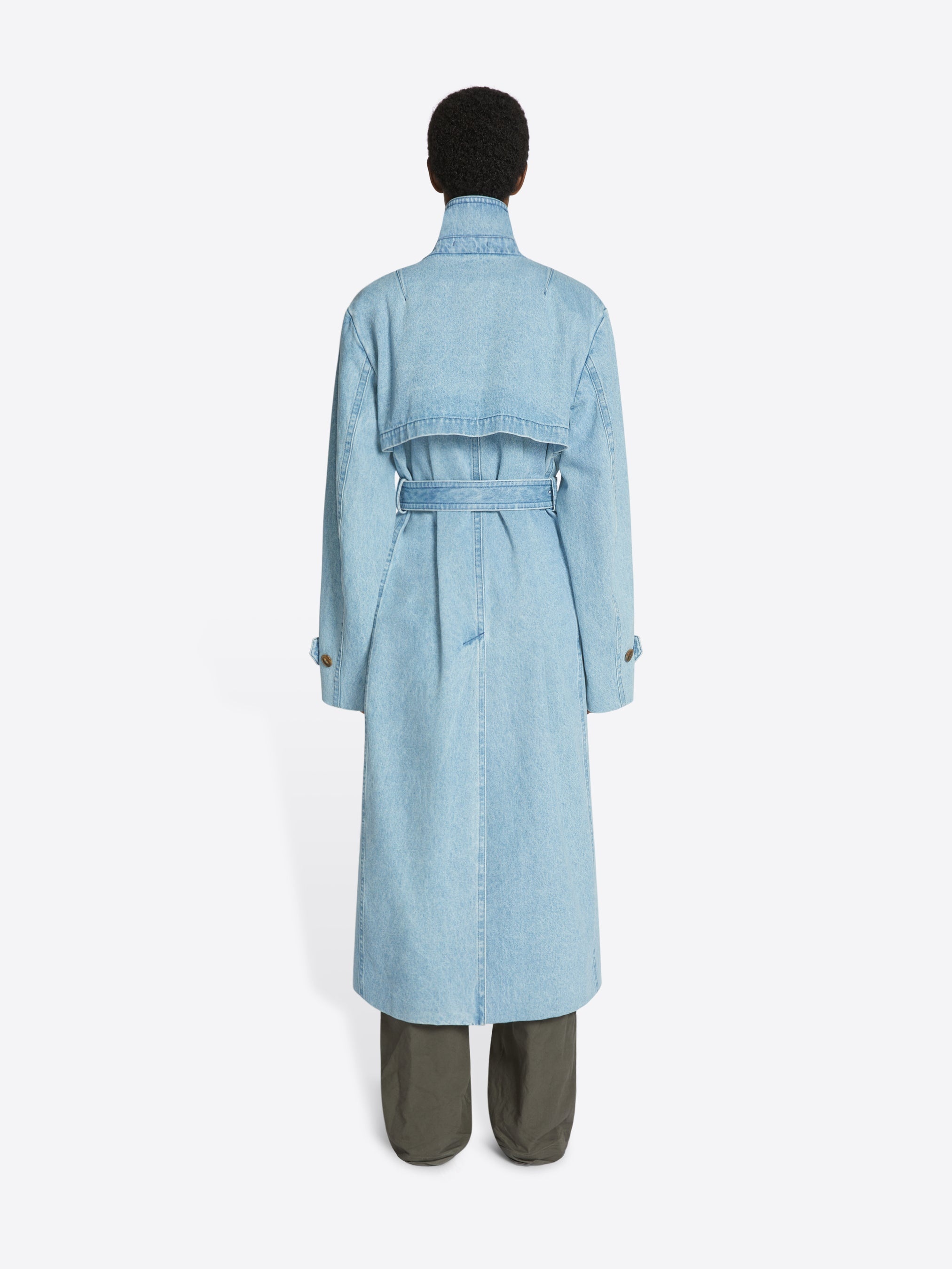 DENIM TRENCH COAT - 4